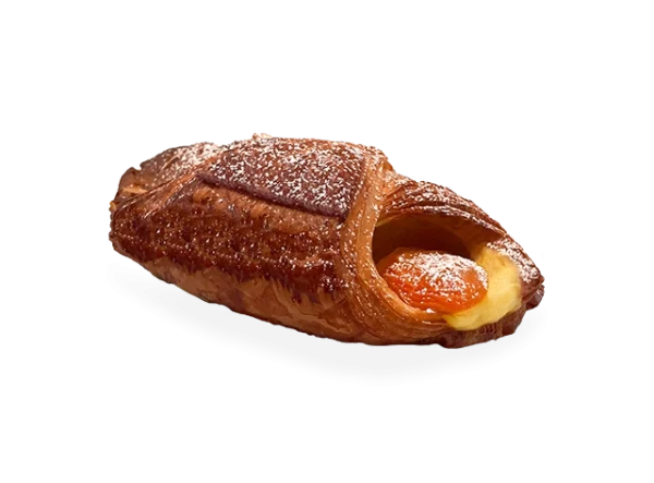 Image of a single French apricot croissant. Pierre and Michel your authentic French bakery