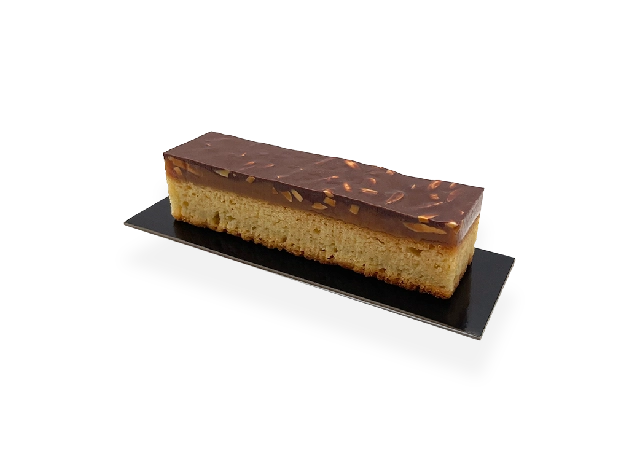 Scrumptious Twix bar with a buttery biscuit base, topped with creamy caramel, and coated in smooth milk chocolate. Pierre and Michel your authentic French bakery