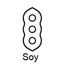 A soy icon representing soy allergen information.