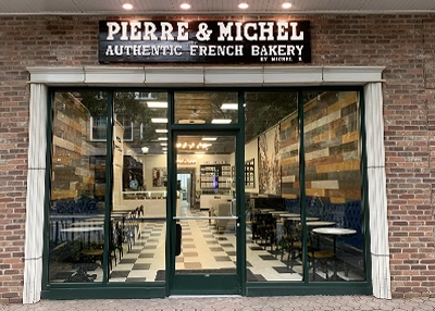 A display of freshly baked French cakes at Pierre and Michel Bakery in Somerville, NJ.