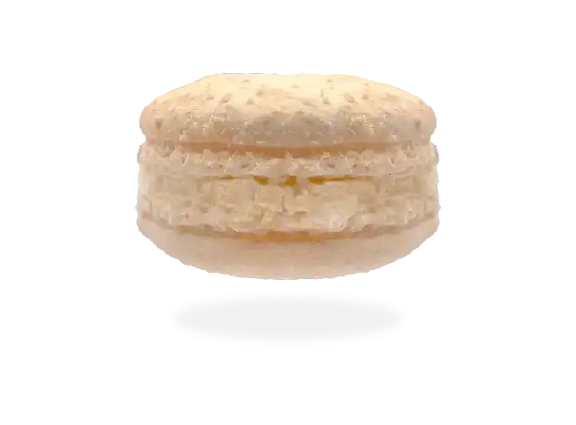 French coconut macaron with a toasted coconut topping and a creamy coconut filling by Pierre and Michel your authentic French bakery.
