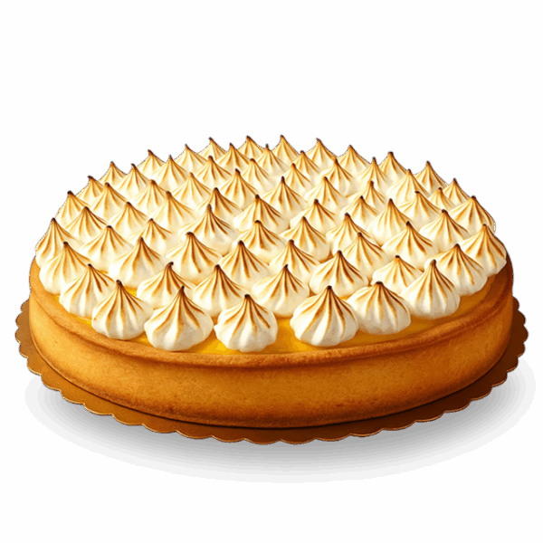 A golden, glossy mango tart with a smooth swirl design and buttery crust, surrounded by autumn leaves and pumpkins in warm Thanksgiving tones.