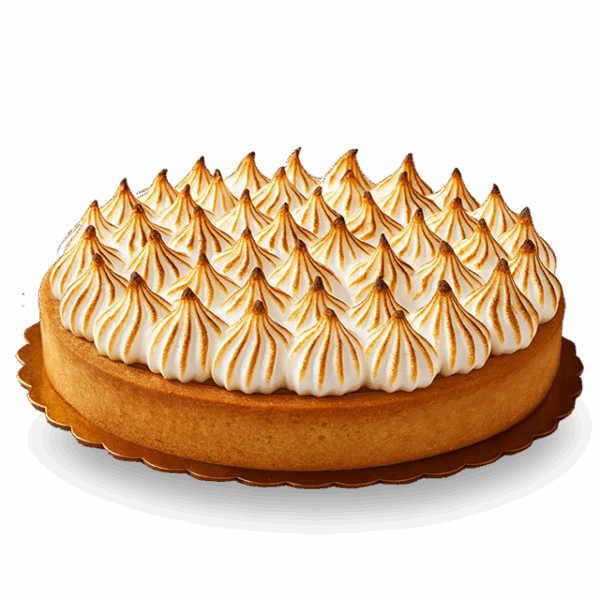 A golden, glossy mango tart with a smooth swirl design and buttery crust, surrounded by autumn leaves and pumpkins in warm Thanksgiving tones.